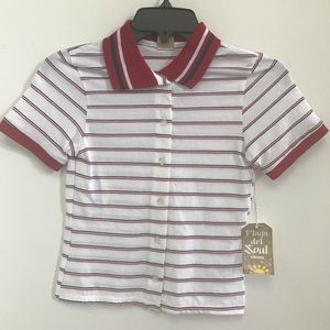 Stripe yarn dyed polo